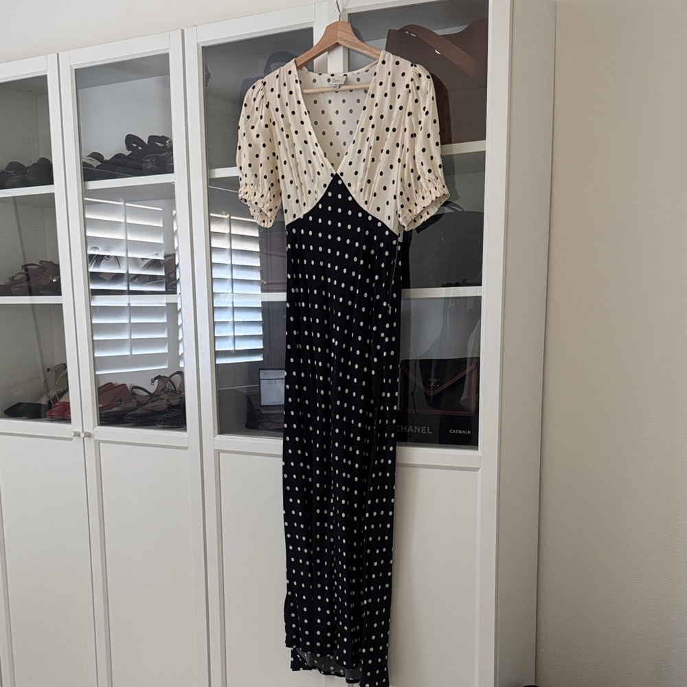 a new day Black and Cream Polka Dot Maxi Dress